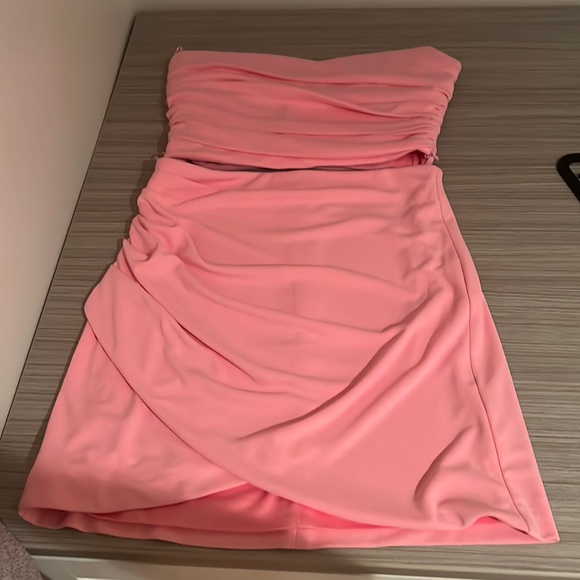 Zara Pink Bustier Crop Top & Draped Mini Skirt Set Small - Picture 3 of 6